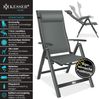 KESSER® Gartenstuhl Hochlehner mit Armlehnen | Aluminium Klappstuhl inkl. Kopfkissen Campingstuhl 7-Fach Verstellbar Rückenlehne | Atmungsaktiv & Wetterfest | Klappbar & Anti-Rutsch Anthrazit, 1 Stück Bild 4