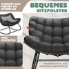 KESSER® Schaukelstuhl für drinnen & draußen ergonomischer Schaukelsessel | maximale Belastung von 120kg Relaxsessel mit Rutschfesten Füßen, Witterungsbeständig | Ideal für Balkon, Garten & Wohnzimmer Anthrazit, XXL Chillexer Pro Bild 4