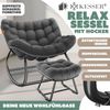 KESSER® Schaukelstuhl für drinnen & draußen ergonomischer Schaukelsessel | maximale Belastung von 120kg Relaxsessel mit Rutschfesten Füßen, Witterungsbeständig | Ideal für Balkon, Garten & Wohnzimmer Anthrazit, XXL Chillexer Pro Bild 3