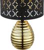 GLOBO Tischlampe Textil Schirm Schwarz Tischleuchte Nachttischlampe Gold 21616 Bild 3