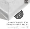 Bettwaesche-mit-Stil Mako-Satin Spannbettlaken weiß 120x200cm Höhe 31-40cm Bild 3