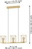 Eglo 900399 Hängeleuchte CUMIOLE E27 3X40W gold L:78cm B:15cm H:110cm dimmbar Bild 4