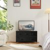 Sweetcrispy Kommode mit 5 Schubladen, Stoff Schubladenschrank, Schmal Schrank, Kommode Schlafzimmer, Industrial Stil für Wohnzimmer, Kinderzimmer, Flur Aufbewahrungsschrank, Schwarz Bild 2