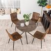 FurnitureR Esszimmerstuhl 4er Set, Küchenstuhl mit Kunstlederbezug und schwarzen Metallbeinen, Polsterstuhl im Industrial Design, Sitzhöhe 46 cm, 40×38×86 cm für Esszimmer, Küche oder Wohnzimmer Bild 4