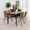 FurnitureR Esszimmerstuhl 4er Set, Küchenstuhl mit Kunstlederbezug und schwarzen Metallbeinen, Polsterstuhl im Industrial Design, Sitzhöhe 46 cm, 40×38×86 cm für Esszimmer, Küche oder Wohnzimmer Bild 5