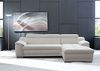 CAVADORE Schlafsofa Aniamo in Leder / Ecksofa mit Schlaffunktion, Kopfteilverstellung und großem Longchair / 270 x 80 x 165 / Kunstleder, Weiß Bild 2