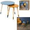 THE HOME DECO FACTORY Couchtische, rund, zweifarbig, Blau, Gelb, 2 Stück, Holzwerkstoff Kiefer, Small 33x40 cm-Tall 43x48 cm Bild 4