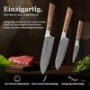 ZAYIKO Damastmesser KASSHOKU SET 3-tlg "SANTOKU, kl. SANTOKU, Officemesser" - Pakka - VG-10 Stahl Bild 2