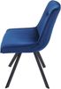 2er-Set Esszimmerstuhl HWC-K24, Polsterstuhl Küchenstuhl Lehnstuhl Stuhl, Metall Samt ~ blau Bild 5