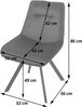 2er-Set Esszimmerstuhl HWC-K24, Polsterstuhl Küchenstuhl Lehnstuhl Stuhl, Metall Samt ~ blau Bild 2