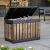 Keter Gartenbox Kentwood, 190 Liter, Holzoptik Pinie, Deckel bis 260 kg belastbar, abschließbar, wetterfest, UV-resistent, wartungsfrei Bild 4