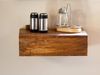 Wandboard aus Massivholz mit Geheimfach - Mangoholz - Ideal für Küche & Bad Bild 2