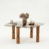 Dmora Couchtisch Psamathe 80 x 80 x 40 cm Braun Rauchoptik Bild 4