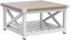 YITAHOME Couchtisch, Quadratischer Wohnzimmertisch 2-stöckiger, Couchtisch mit Stauraum für Couch Schlafzimmer,Stabiler Metallrahmen 80 x 80 x 45 cm ﻿ ﻿ Bild 5