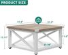 YITAHOME Couchtisch, Quadratischer Wohnzimmertisch 2-stöckiger, Couchtisch mit Stauraum für Couch Schlafzimmer,Stabiler Metallrahmen 80 x 80 x 45 cm ﻿ ﻿ Bild 2