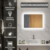Kleankin Spiegel Badspiegel mit LED-Beleuchtung, Lichtspiegel mit Touchschalter (beschlagfreier Wandspiegel mit 3 Lichtfarben, 1-St, IP44 Wasserdicht), Memory-Funktion, 70cm x 50cm x 3cm Bild 3