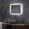 Kleankin Spiegel Badspiegel mit LED-Beleuchtung, Lichtspiegel mit Touchschalter (beschlagfreier Wandspiegel mit 3 Lichtfarben, 1-St, IP44 Wasserdicht), Memory-Funktion, 70cm x 50cm x 3cm Bild 2