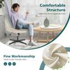 DUMOS Cross Legged Bürostuhl, Armloser Breiter Schreibtischstuhl Keine Räder, Moderner Home Office Schreibtisch Stuhl Swivel Verstellbarer Stoff Eitelkeit Stuhl Bild 5