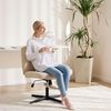 DUMOS Cross Legged Bürostuhl, Armloser Breiter Schreibtischstuhl Keine Räder, Moderner Home Office Schreibtisch Stuhl Swivel Verstellbarer Stoff Eitelkeit Stuhl Bild 3
