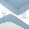 Blumtal® Baumwolle Spannbettlaken 200x220 cm Basics Jersey im 2er Set - Bettbezug 200x220 cm - Oeko-TEX zertifiziertes Spannbetttuch 200x220 cm - Matratzenbezug 200x220- Leintuch 200x220- Dusk Blue Bild 4