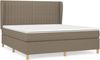 vidaXL Boxspringbett mit Matratze Taupe 160x200 cm Stoff 3128697 Bild 3