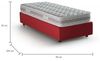 Talamo Italia - Einzelbett Amelia, Bettkasten mit Stoffbezug, 100 % Made in Italy, Öffnung vorne, inklusive Matratze 80x190 cm, Rot Bild 2