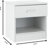 Baroni Home Nachttisch mit Schublade und Fach aus Melamin, Mehrzweckschrank für Schlafzimmer, Couchtisch für Wohnzimmer, Weiß 37 x 30 x 39 cm Bild 3