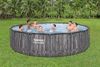 Bestway 5614Z Steel Pro MAX Frame Pool Komplett Set mit Filterpumpe Ø 427x107 cm, Holz-Optik (Mooreiche), rund Bild 2