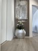 VIVANNO Bodenvase Fiberglas OVALE Rund, Silber Blattoptik Hochglanz 59x29x50 cm Bild 2