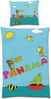 BERONAGE Kinderbettwäsche Janosch Panama Bettwäsche Linon / Renforcé Bettbezug Reise Tigerente, 100% Baumwolle, 2 teilig, 135x200 + 80x80 cm Bild 4