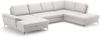 Cavadore Wohnlandschaft Castiel mit Federkern / Sofalandschaft mit XL-Longchair, Sitztiefenverstellung, satinierten Metallfüßen / 363 x 89 x 223 / Echtleder, Weiß Bild 1