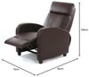 Fernsehsessel Relaxsessel Liege Sessel Denver, Kunstleder ~ braun Bild 2