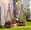 3x Pflanzkorb aus Weide & Stroh, Blumentopf mit Rankhilfe, Pflanzgefäß mit Rankgitter, Gartendeko, Pflanzschale Bild 2