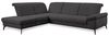 CAVADORE Ecksofa Carmen / Cord-Sofa in L-Form mit Ottomane und schwarzen Metallfüßen / 300 x 84 x 244 / Fein-Cord, Dunkelgrau Bild 3