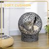 PawHut Tierhaus Rattan Katzenbett mit Kissen, Haustierbett Wasserhyazinthe, 50L x 50B x 60H cm Bild 5