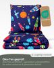 LINKHOFF Kinderbettwäsche Astronauten Bettwäsche 135x200 2tlg. - 100% Baumwolle, Reißverschluss, Renforce Bettwäsche, Raketen Kinderbettwäsche Jungen Bild 5
