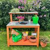 Habau 695 Gartentisch mit verzinkter Arbeitsplatte, Natur 101 x 55 x 117 cm Bild 4