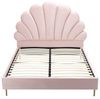 Vente-unique - LIVAYA Bett SamtStoff Puderrosa - B 205 cm x H 140 cm x L 166 cm Bild 4
