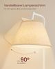 VASAGLE Beistelltisch mit Lampe, 3-in-1, Stehlampe mit Tisch und Korb aus Stoff, für Wohnzimmer, Nachttisch, LED-Glühbirne, Licht und Lampenschirm einstellbar, Stahlrahmen, mattweiß Bild 5
