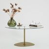 Hanah Home Elegant Coffee Table with Tempered Glass Top, 85 x 67 x 40 cm, Gold Metal Legs, Disassembled Design | Stylish & Modern for Living Room Decor Bild 5