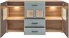 Kommode >Kathlin< 2 Türen, 3 Schübe, LED, schilfgrün / Eiche Dekor - 170x94x42 (BxHxT) Bild 3