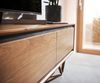 Lowboard Stonegrace 200 cm Akazie Natur 4 Türen Steinfurnier V-Fuß Bild 5