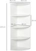 HOMCOM Eckregal Standregal Bücherregal Dekoregal Blumenregal Holzregal fächerförmig 4 Fächer Weiß 39,5 x 39,5 x 120 cm Bild 3