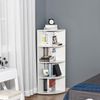 HOMCOM Eckregal Standregal Bücherregal Dekoregal Blumenregal Holzregal fächerförmig 4 Fächer Weiß 39,5 x 39,5 x 120 cm Bild 2