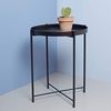 Tabletttisch rund Ø38cm H50cm Metall Schwarz Bild 2