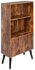 BAKAJI Bücherregal mit 2 Einlegeböden + Schrank mit Tür und Regal, Struktur aus MDF-Holz, Antikoptik, modernes Design, industriell, Größe 120 x 60 x 30 cm, Heimdekoration Bild 5