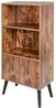 BAKAJI Bücherregal mit 2 Einlegeböden + Schrank mit Tür und Regal, Struktur aus MDF-Holz, Antikoptik, modernes Design, industriell, Größe 120 x 60 x 30 cm, Heimdekoration Bild 4