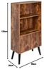 BAKAJI Bücherregal mit 2 Einlegeböden + Schrank mit Tür und Regal, Struktur aus MDF-Holz, Antikoptik, modernes Design, industriell, Größe 120 x 60 x 30 cm, Heimdekoration Bild 3