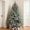 SALCAR 180 cm Künstlicher Weihnachtsbaum aus PE und unsichtbaren PVC-Spitzen, natürliche Blaugrau Tanne, Christbaum mit Schnellaufbau-Klappsystem und Metallständer Bild 5