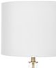 'Okari' Tischlampe Weiß / Gold Glas und Stahl 63 cm Stoffschirm Vasenform Kabel mit Schalter Wohnzimmer Salon Moderner Stil Bild 5